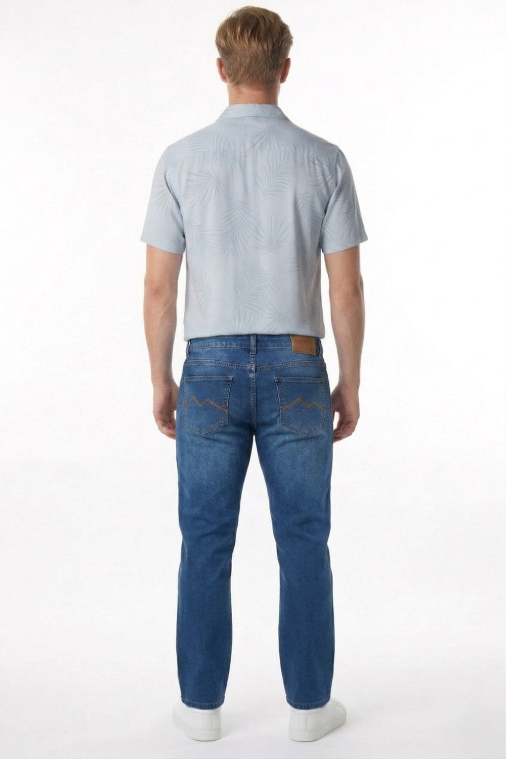 CALÇA JEANS RETA BLUE WASH