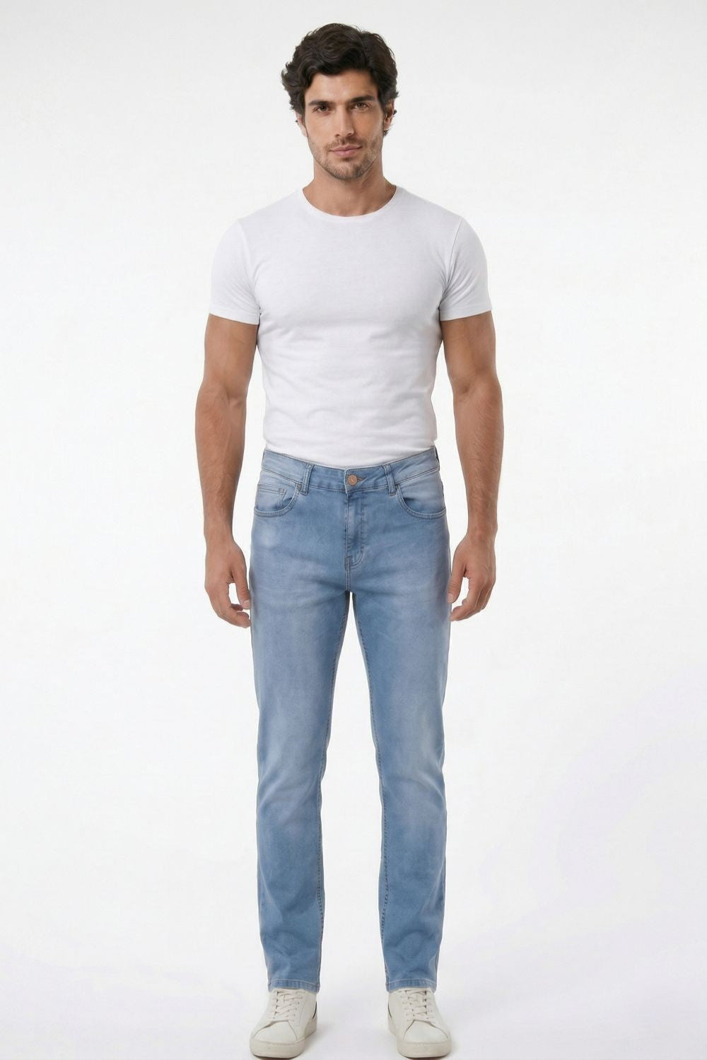 CALÇA JEANS RETA LIGHT BLUE