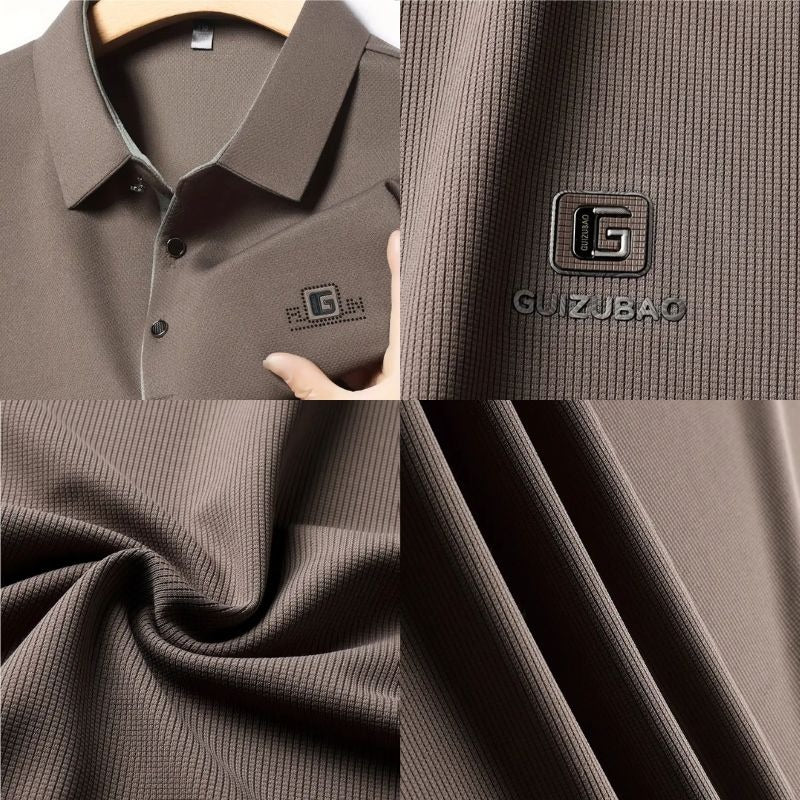 Kit 5 Camisas Polo Masculinas Valder Premium em Seda Mulberry, Poliéster e Elastano