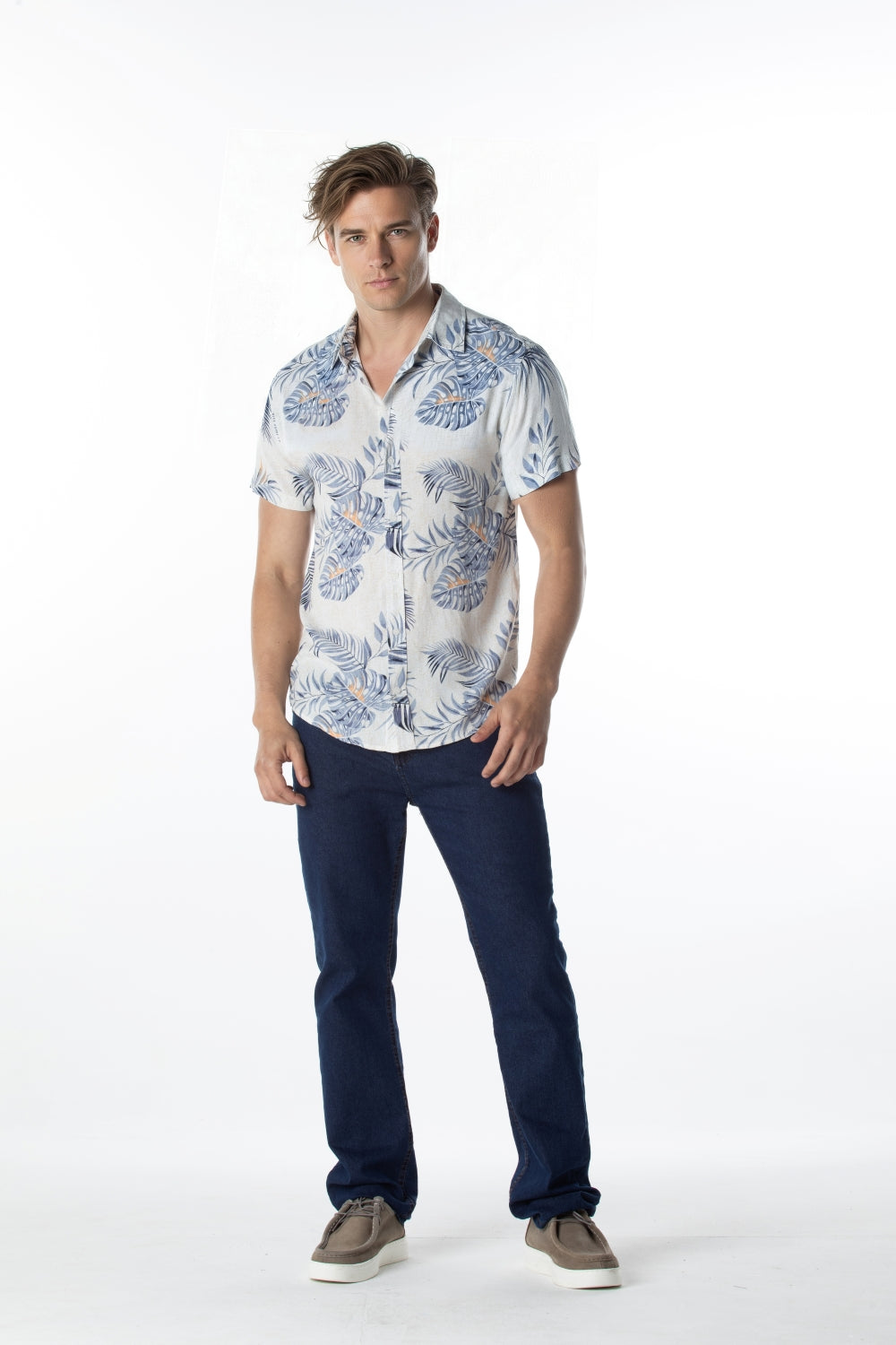 CAMISA ESTAMPADA BLUE FLOWERS IMP 25