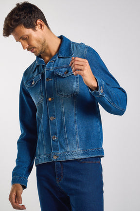 JAQUETA JEANS BLUE WASH CLASSIC
