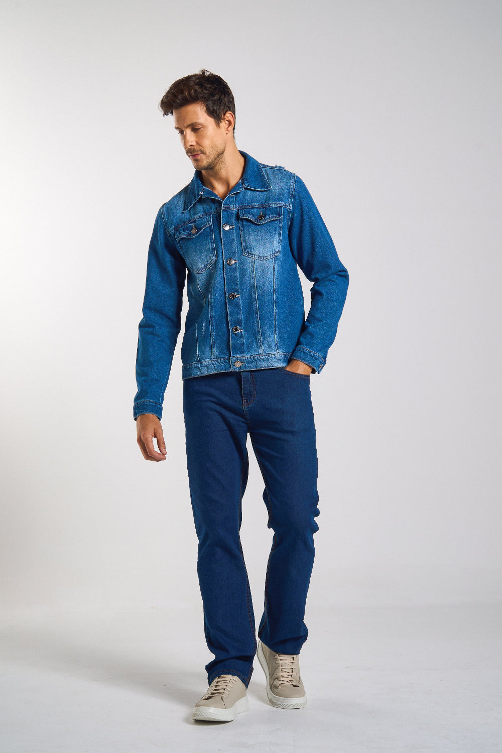 JAQUETA JEANS BLUE WASH CLASSIC