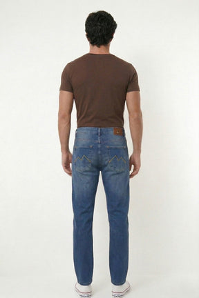 CALÇA JEANS RETA BLUE WASH