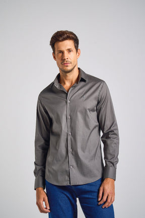 CAMISA SLIM M/L C/ELASTANO MASCULINA 25