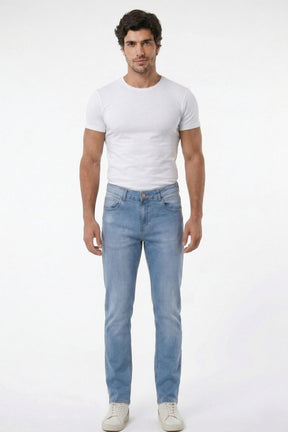 CALÇA JEANS RETA LIGHT BLUE