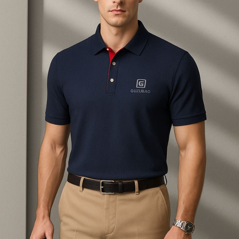 Kit 5 Camisas Polo Masculinas Valder Premium em Seda Mulberry, Poliéster e Elastano