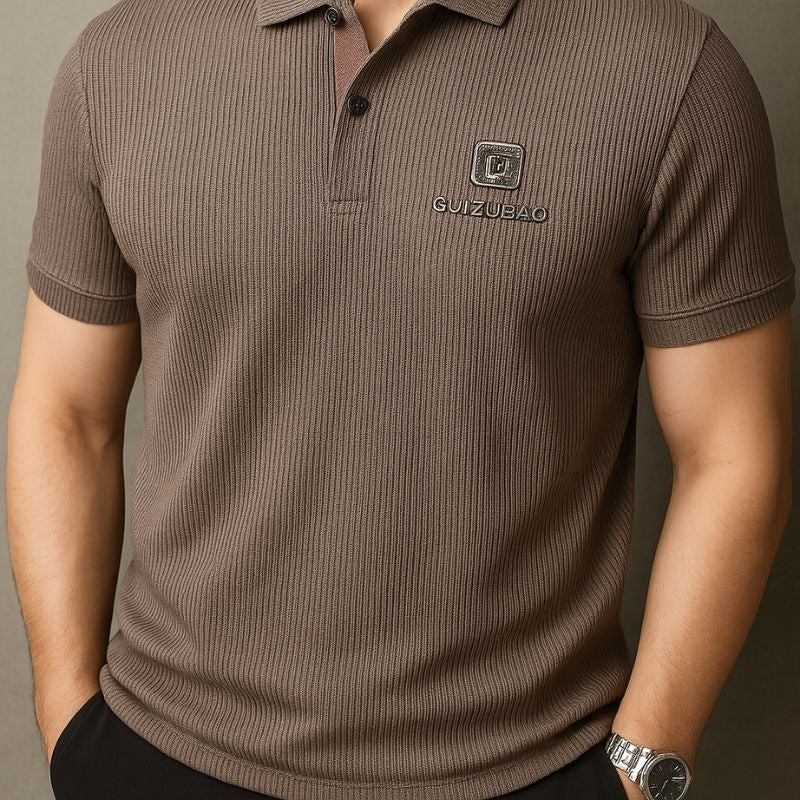 Kit 5 Camisas Polo Masculinas Valder Premium em Seda Mulberry, Poliéster e Elastano