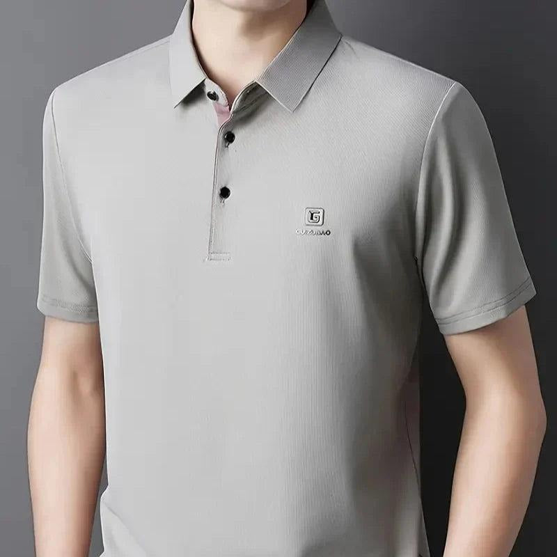 Kit 5 Camisas Polo Masculinas Valder Premium em Seda Mulberry, Poliéster e Elastano