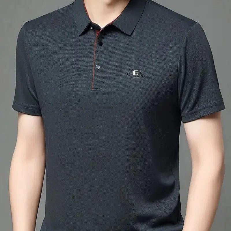 Kit 5 Camisas Polo Masculinas Valder Premium em Seda Mulberry, Poliéster e Elastano